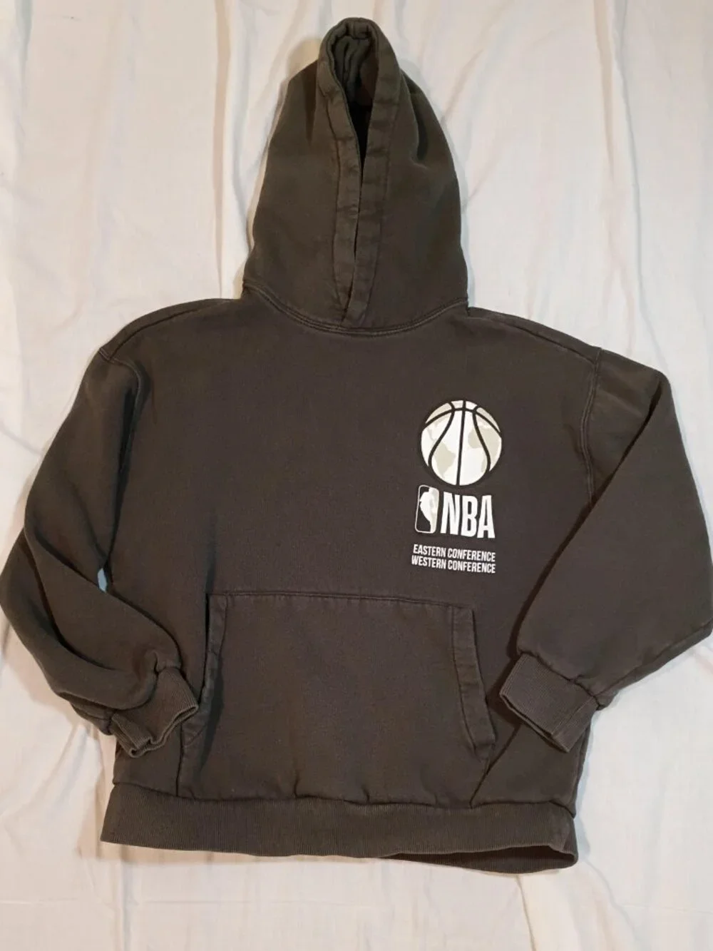 Zara Kids/Hoodie/Youth 13-14/Gray NBA Graphic Pullover Streetwear Basketball Urb